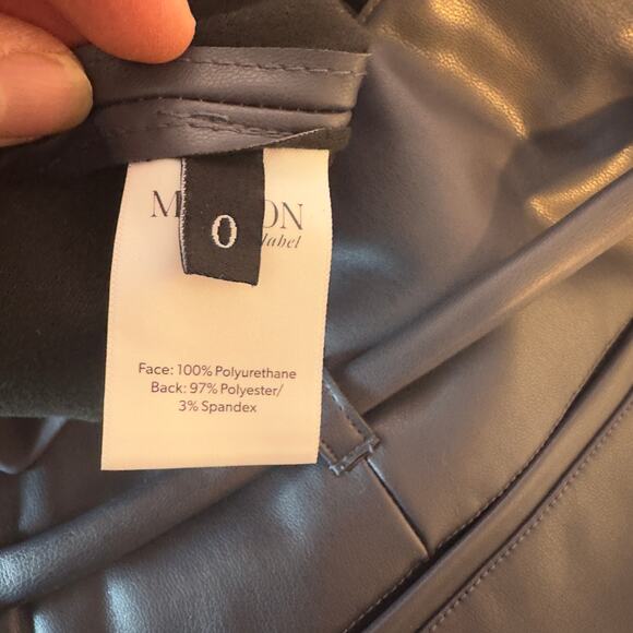 NWT Mayson The Label Vegan Leather Pleat Front Taper Pants Size 0 Periscope - Picture 6 of 13